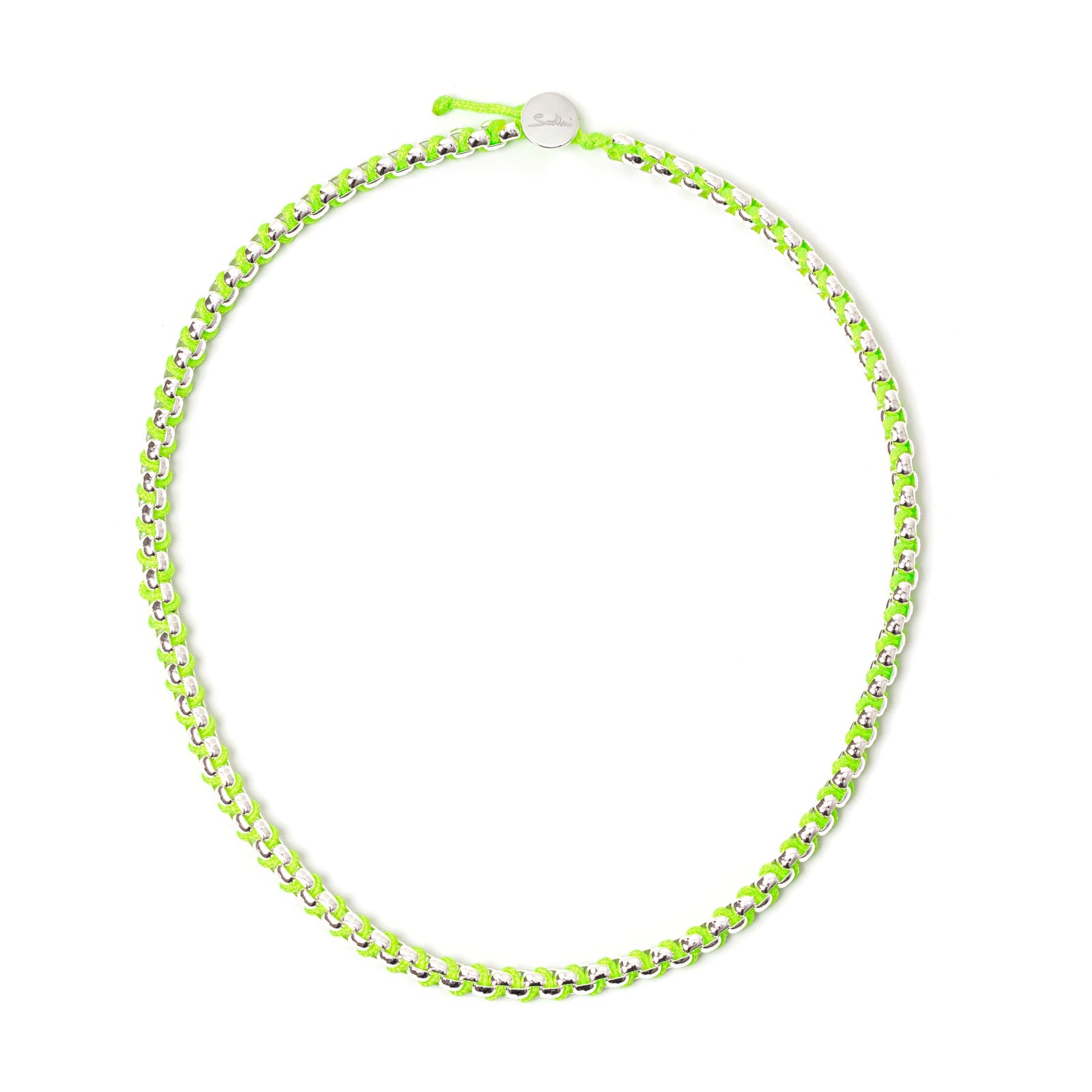 Collana corta Fusion - Rodio e verde - Sodini Bijoux