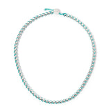 Short necklace Fusion - Rhodium and blue - Sodini Bijoux