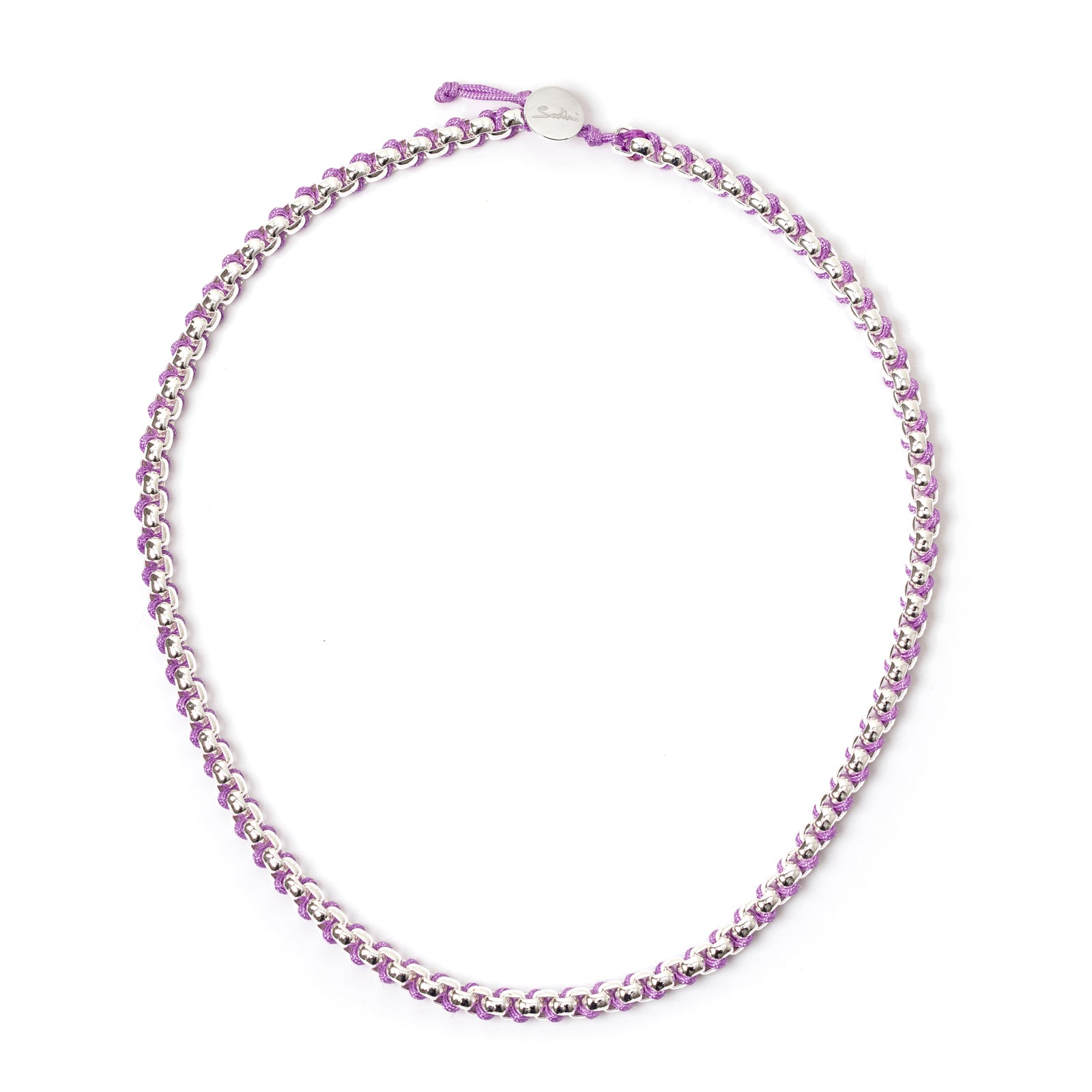 Collana corta Fusion - Rodio e viola - Sodini Bijoux