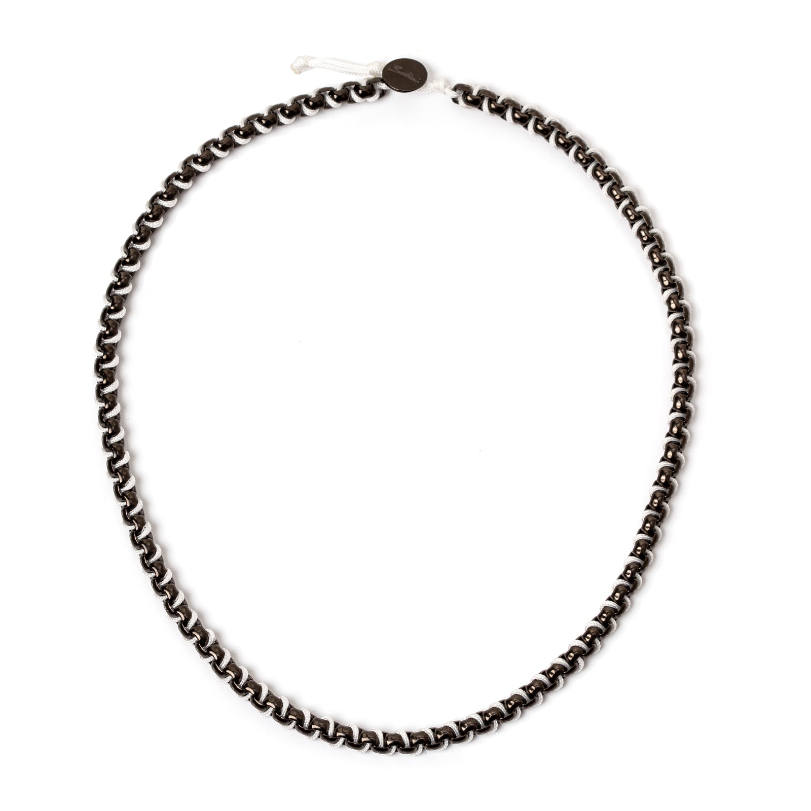 Short necklace Fusion - Black and white - Sodini Bijoux