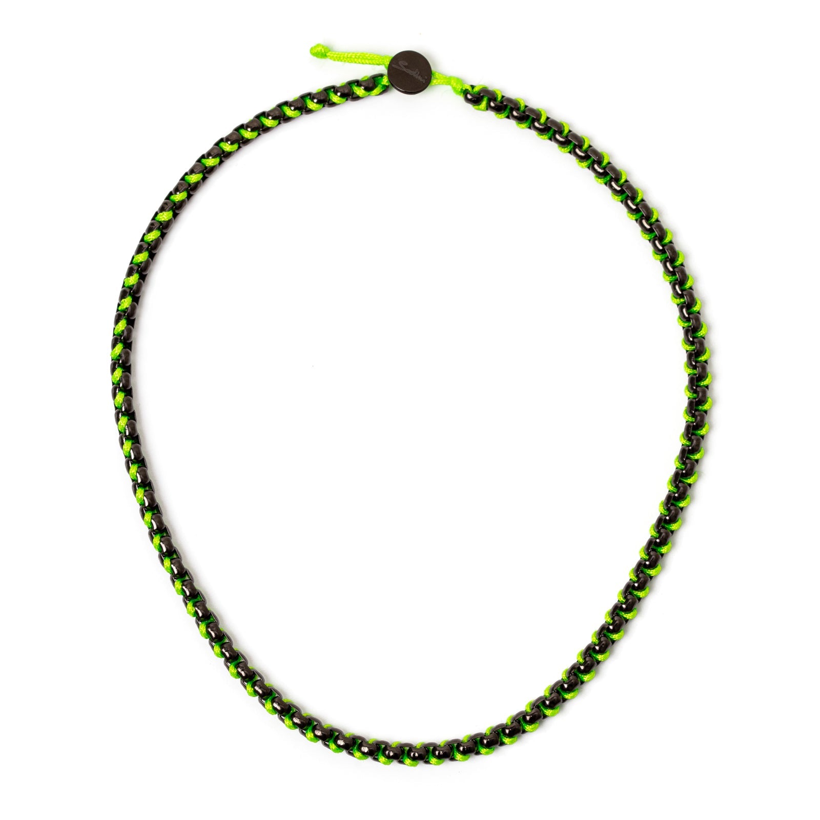 Short necklace Fusion - Black and green - Sodini Bijoux