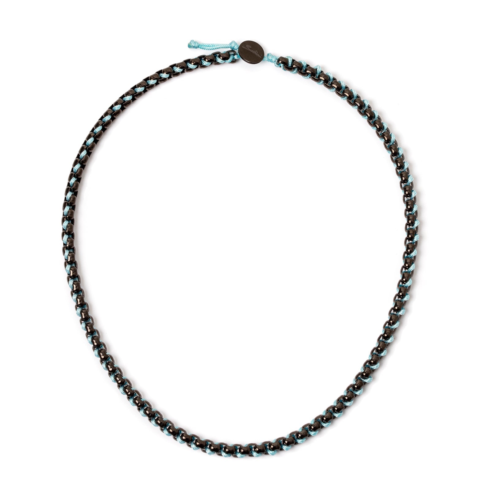 Short necklace Fusion - Black and blue - Sodini Bijoux
