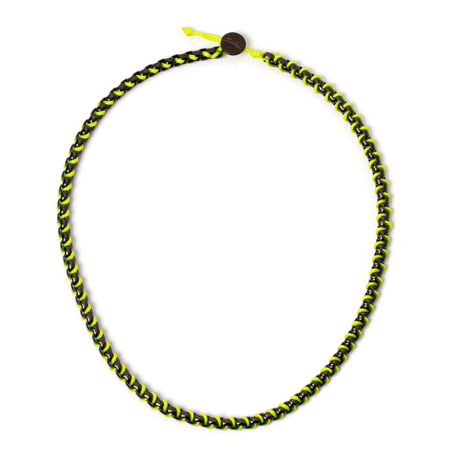 Short necklace Fusion - Black and yellow - Sodini Bijoux