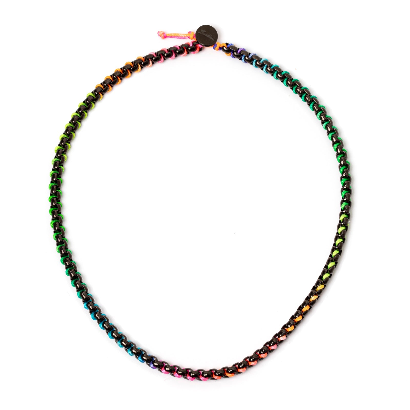 Short necklace Fusion - Black and multicolor - Sodini Bijoux