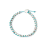 Bracciale catena e cordino Fusion - Rodio e blu - Sodini Bijoux