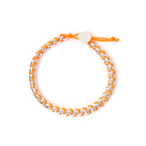 Bracciale catena e cordino Fusion - Rodio e arancio - Sodini Bijoux