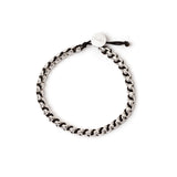 Bracciale catena e cordino Fusion - Rodio e nero - Sodini Bijoux