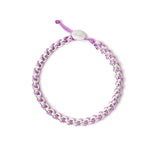 Bracciale catena e cordino Fusion - Rodio e viola - Sodini Bijoux