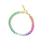 Bracciale catena e cordino Fusion - Rodio e multicolor - Sodini Bijoux