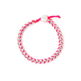 Bracciale catena e cordino Fusion - Rodio e fucsia - Sodini Bijoux