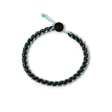 Bracciale catena e cordino Fusion - Nero e blu - Sodini Bijoux