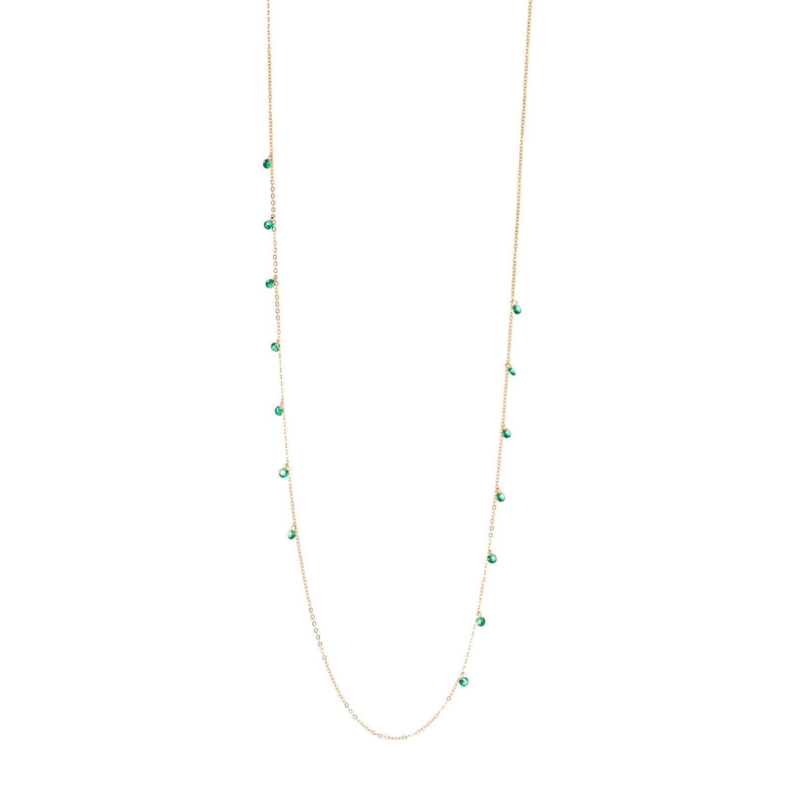Collana lunga e piccoli cristalli Lucciolina - Verde - Sodini Bijoux