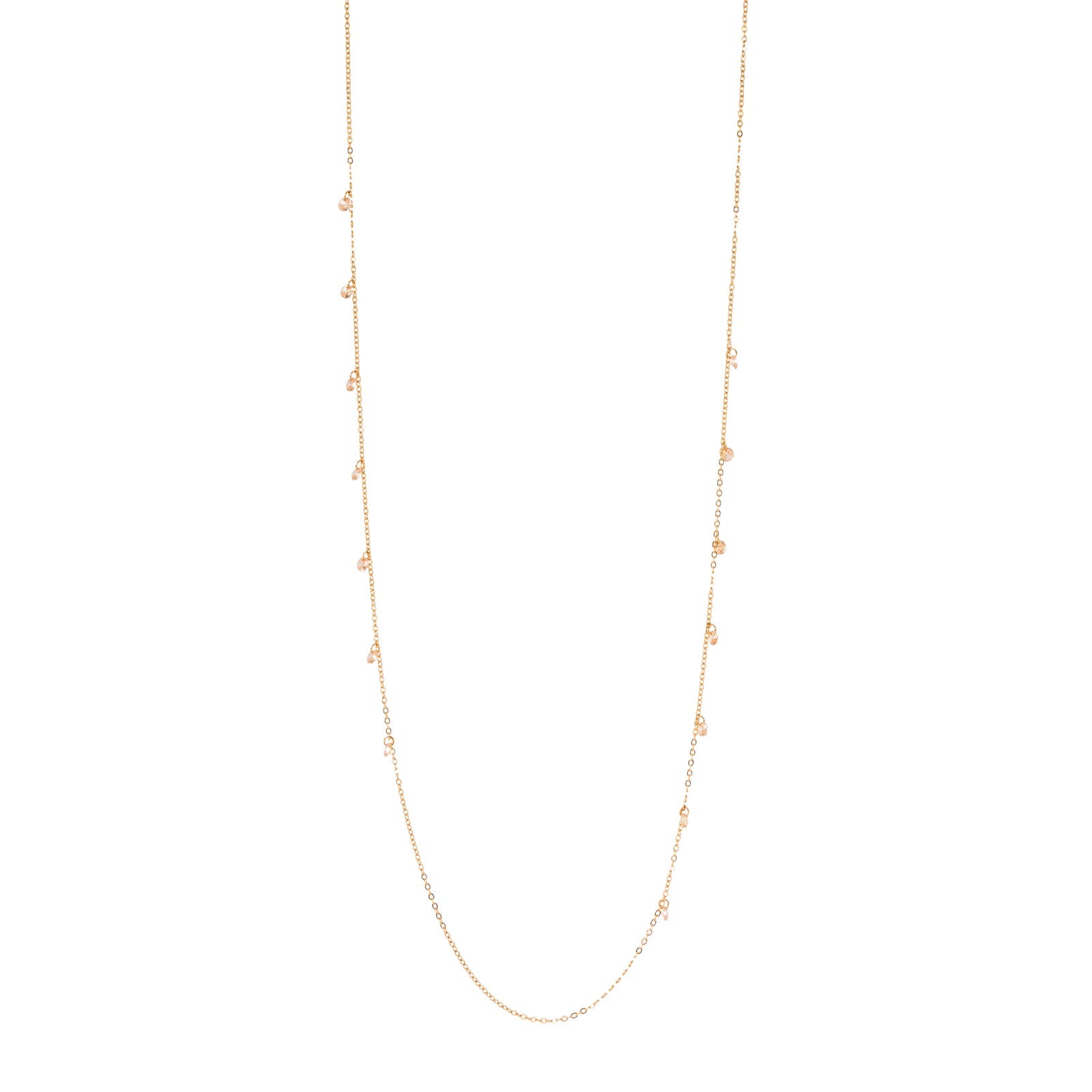 Collana lunga e piccoli cristalli Lucciolina - Champagne - Sodini Bijoux