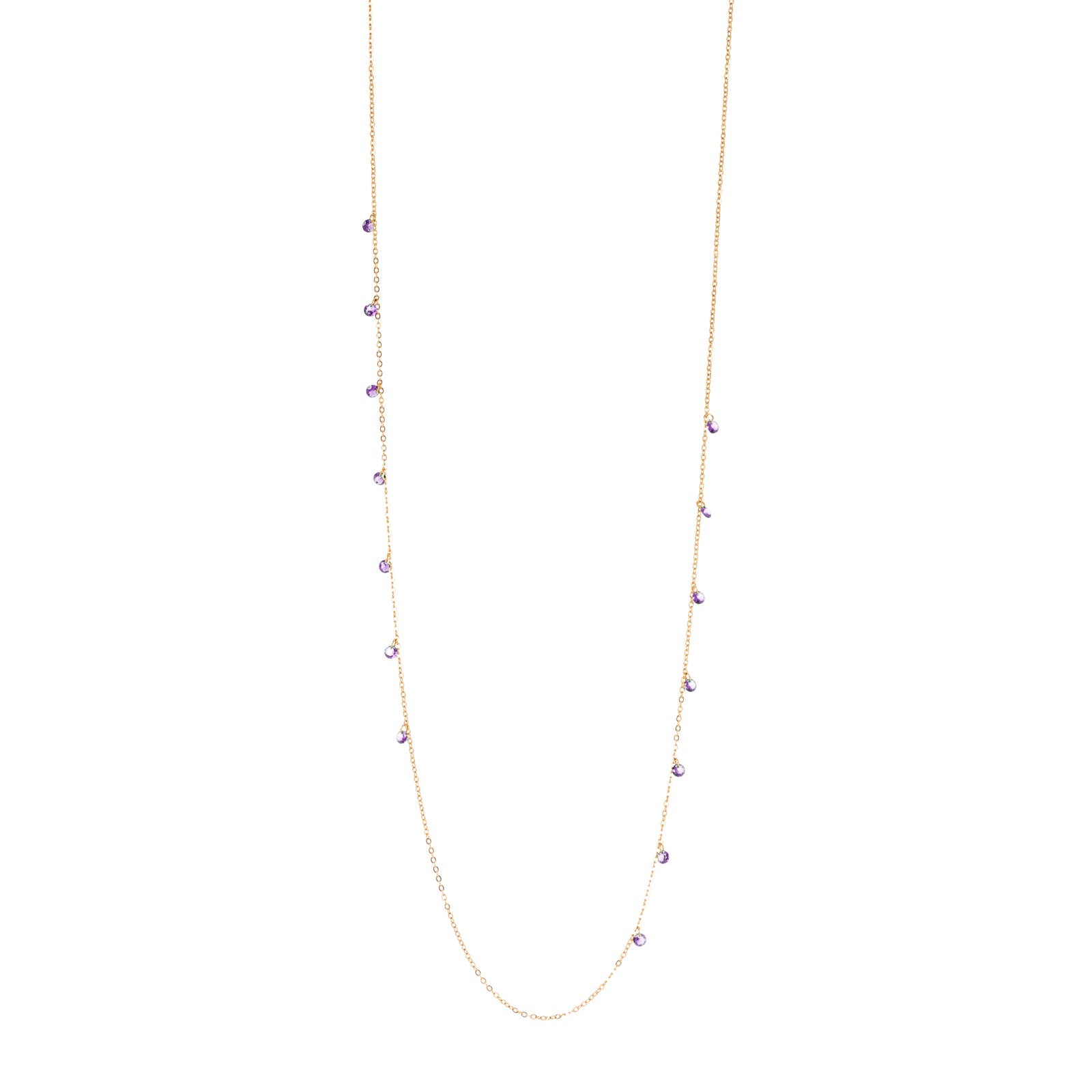 Collana lunga e piccoli cristalli Lucciolina - Viola - Sodini Bijoux