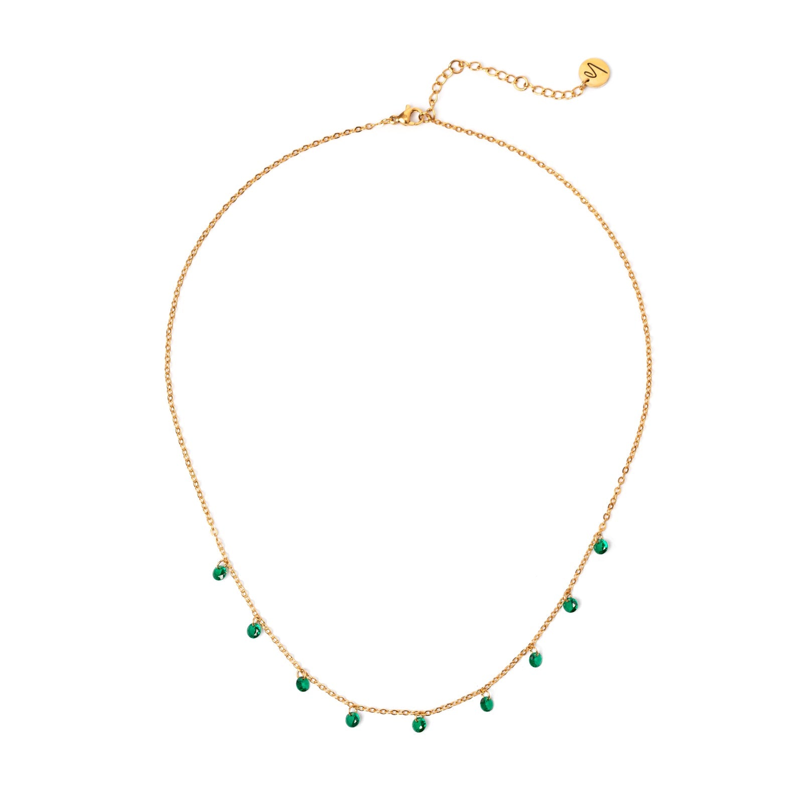 Collana corta e piccoli cristalli Lucciolina - Verde - Sodini Bijoux