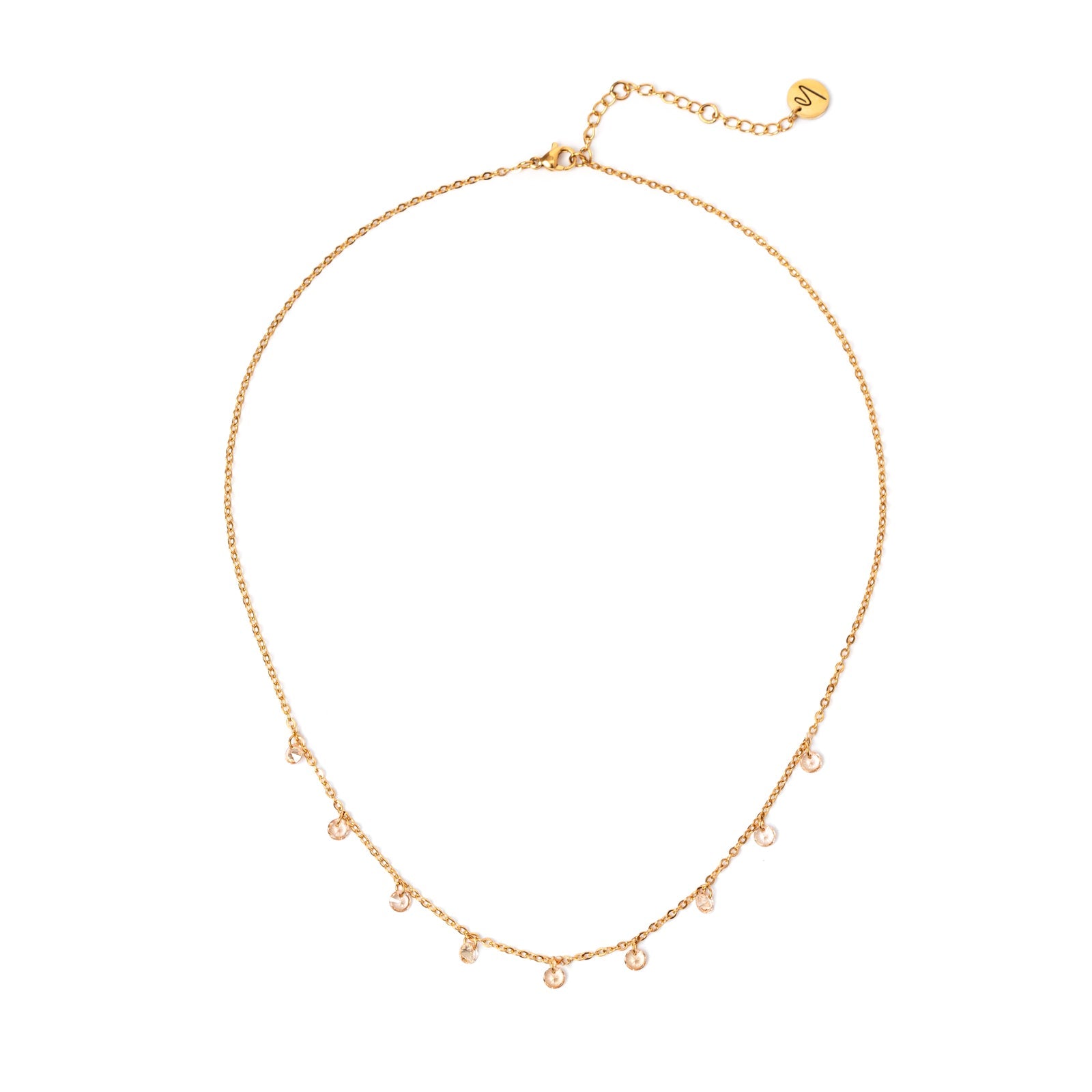 Collana corta e piccoli cristalli Lucciolina - Champagne - Sodini Bijoux