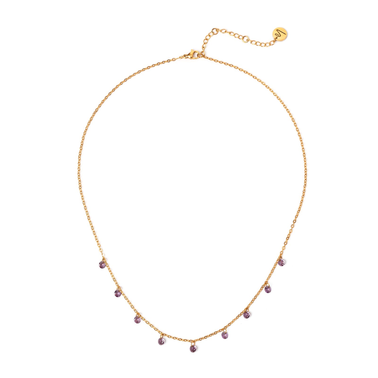 Collana corta e piccoli cristalli Lucciolina - Viola - Sodini Bijoux