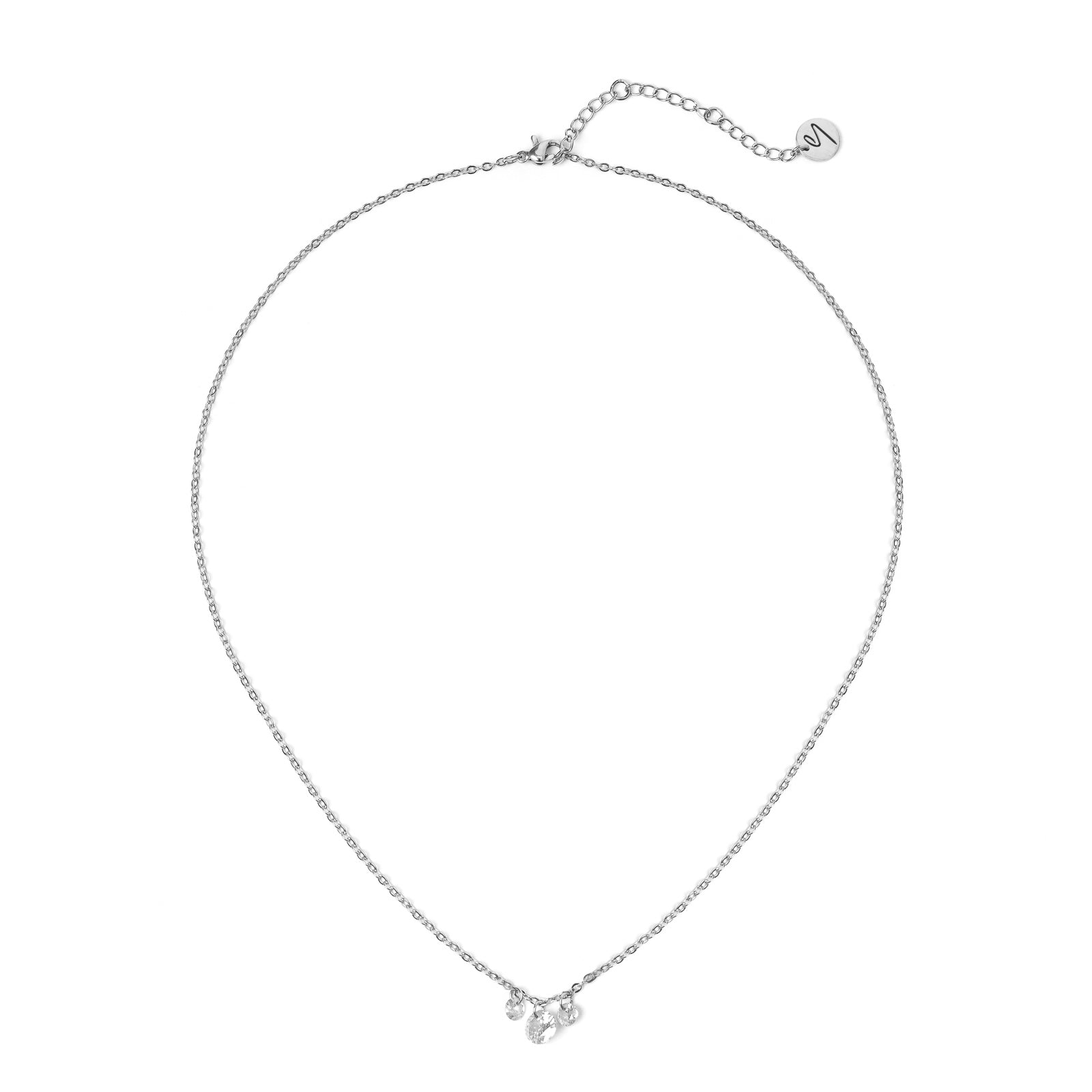 Collana corta e tre cristalli Lucciolina - Bianco - Sodini Bijoux