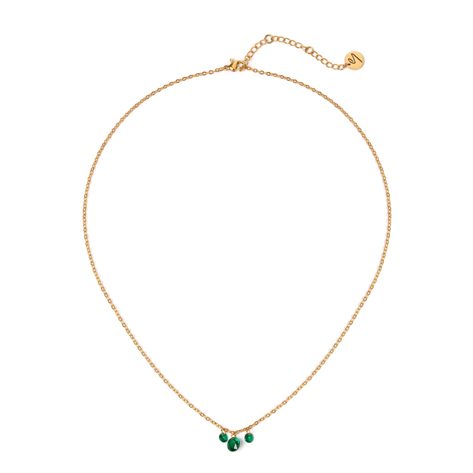 Collana corta e tre cristalli Lucciolina - Verde - Sodini Bijoux