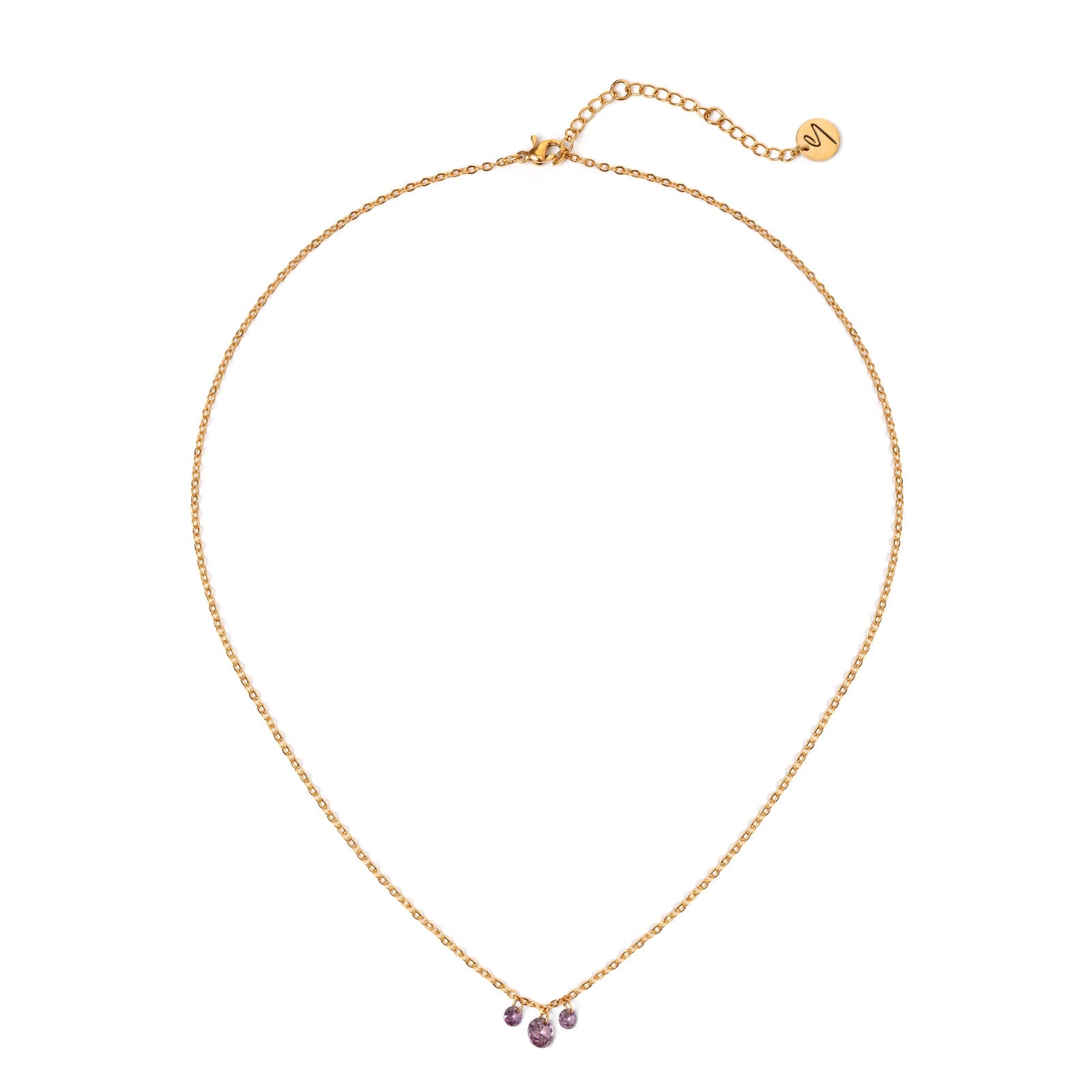 Collana corta e tre cristalli Lucciolina - Viola - Sodini Bijoux