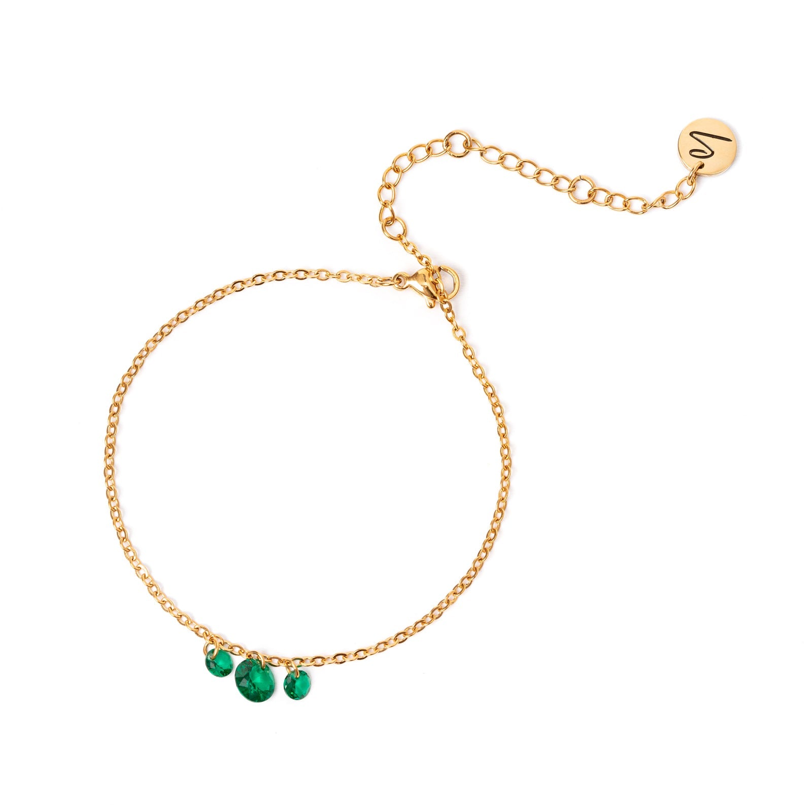 Bracciale con tre cristalli Lucciolina - Verde - Sodini Bijoux