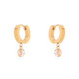 Orecchini cerchietto e cristallo pendente Lucciolina - Champagne - Sodini Bijoux