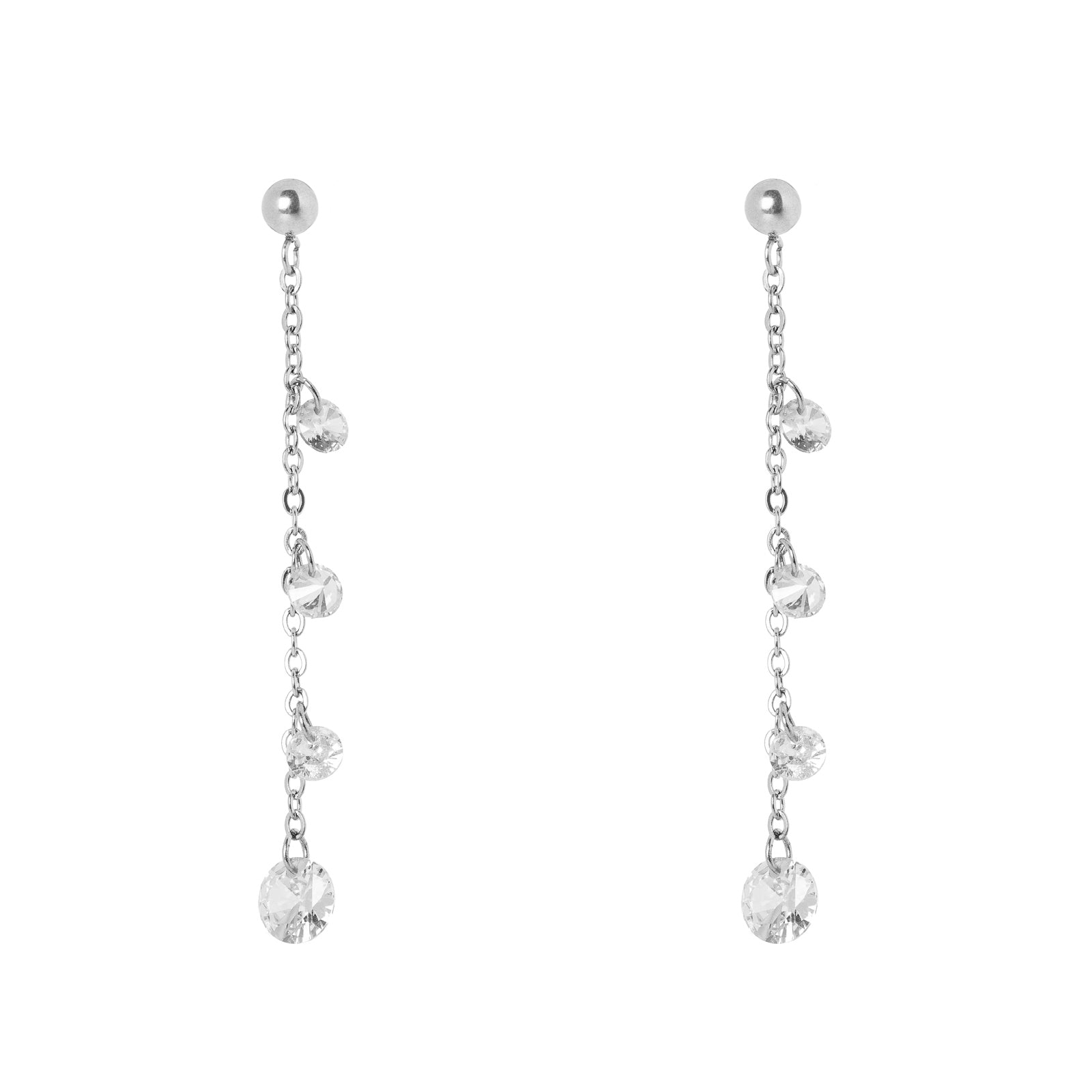 Orecchini catena e cristalli pendenti Lucciolina - Bianco - Sodini Bijoux