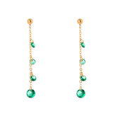 Orecchini catena e cristalli pendenti Lucciolina - Verde - Sodini Bijoux