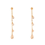 Orecchini catena e cristalli pendenti Lucciolina - Champagne - Sodini Bijoux