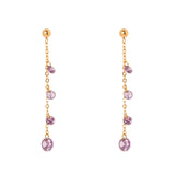 Orecchini catena e cristalli pendenti Lucciolina - Viola - Sodini Bijoux