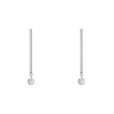 Orecchini barretta e cristallo pendente Lucciolina - Bianco - Sodini Bijoux