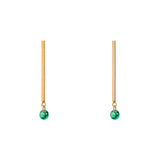 Orecchini barretta e cristallo pendente Lucciolina - Verde - Sodini Bijoux