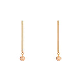 Orecchini barretta e cristallo pendente Lucciolina - Champagne - Sodini Bijoux