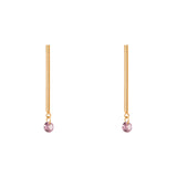 Orecchini barretta e cristallo pendente Lucciolina - Viola - Sodini Bijoux