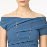 Collana lunga mini beads e sfere incatenate Izu - Bianco - Sodini Bijoux