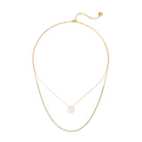 Girocollo doppio filo e goccia Izu - Verde - Sodini Bijoux