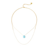 Girocollo doppio filo e goccia Izu - Turchese - Sodini Bijoux