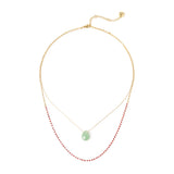 Girocollo doppio filo e goccia Izu - Rosso - Sodini Bijoux