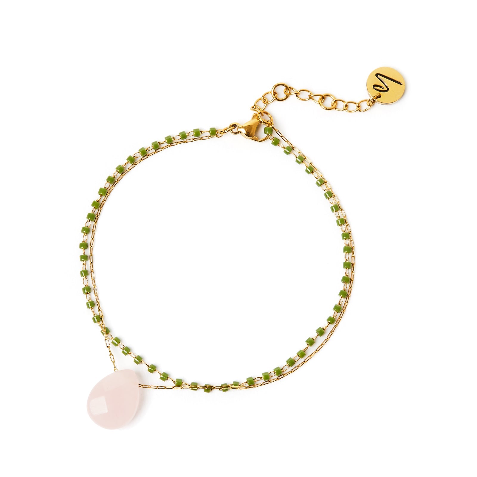 Bracciale doppio filo e goccia Izu - Verde - Sodini Bijoux