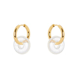 Orecchini cerchio e ciambellina Izu - Bianco - Sodini Bijoux