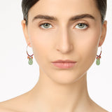 Orecchini cerchio perline e goccia Izu - Rosso - Sodini Bijoux