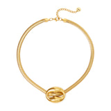 Collana con elemento maglia marina grande  Maris - Oro - Sodini Bijoux