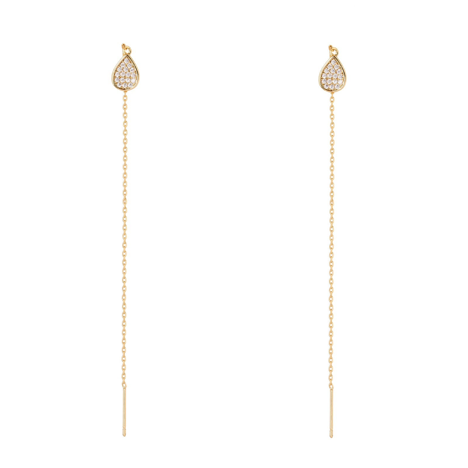 Orecchini a goccia, catena e ago Gocciolina - Oro - Sodini Bijoux