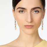 Earrings with chain, mini flower and crystals Hanami - Multicolor - Sodini Bijoux