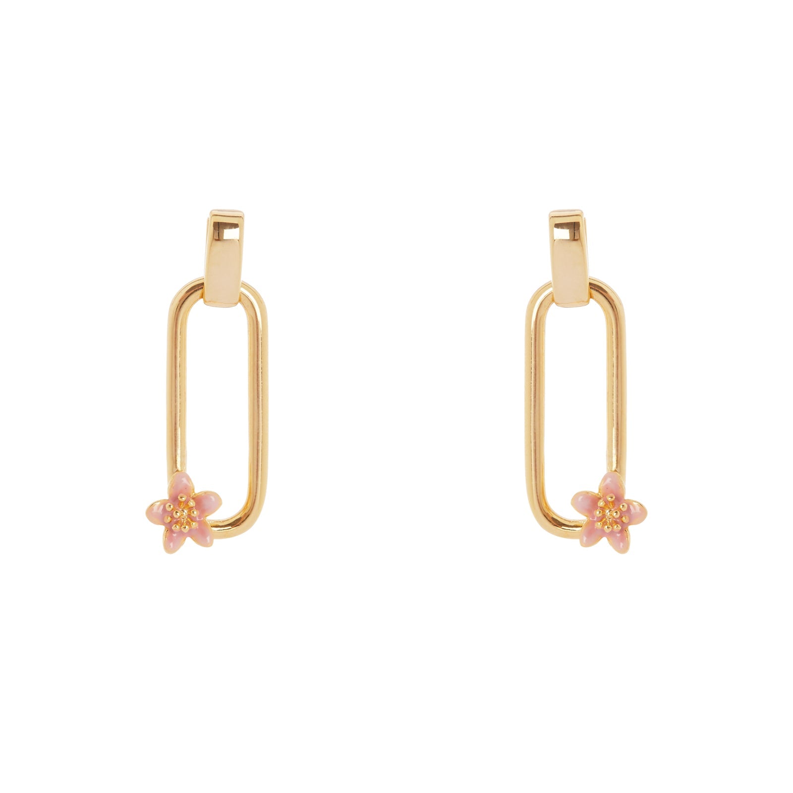 Orecchini maglia lunga e fiorellino Hanami - Oro - Sodini Bijoux