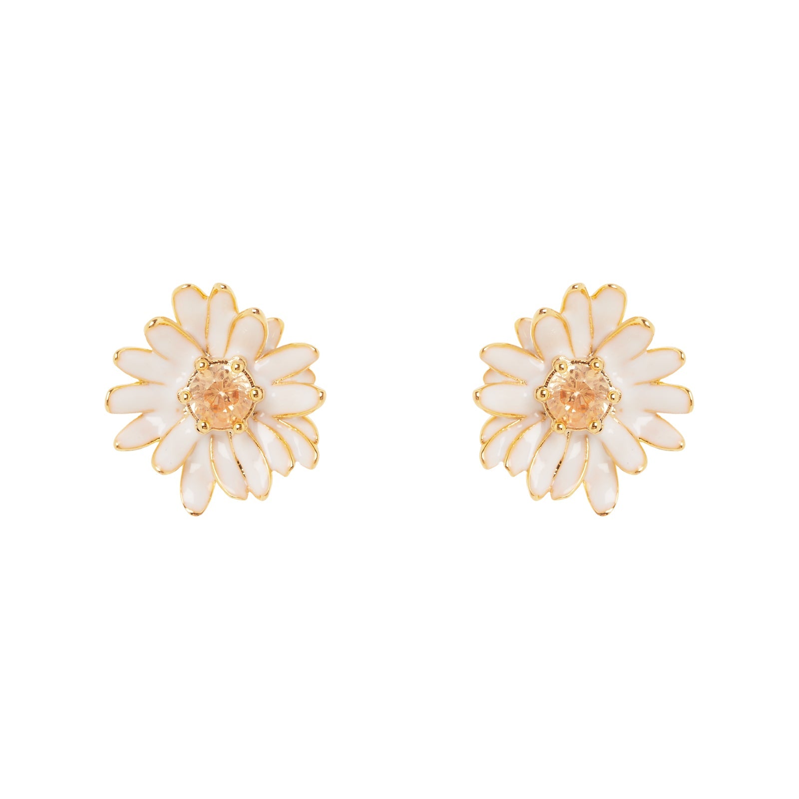 Orecchini a fiore con cristallo Hanami - Bianco - Sodini Bijoux