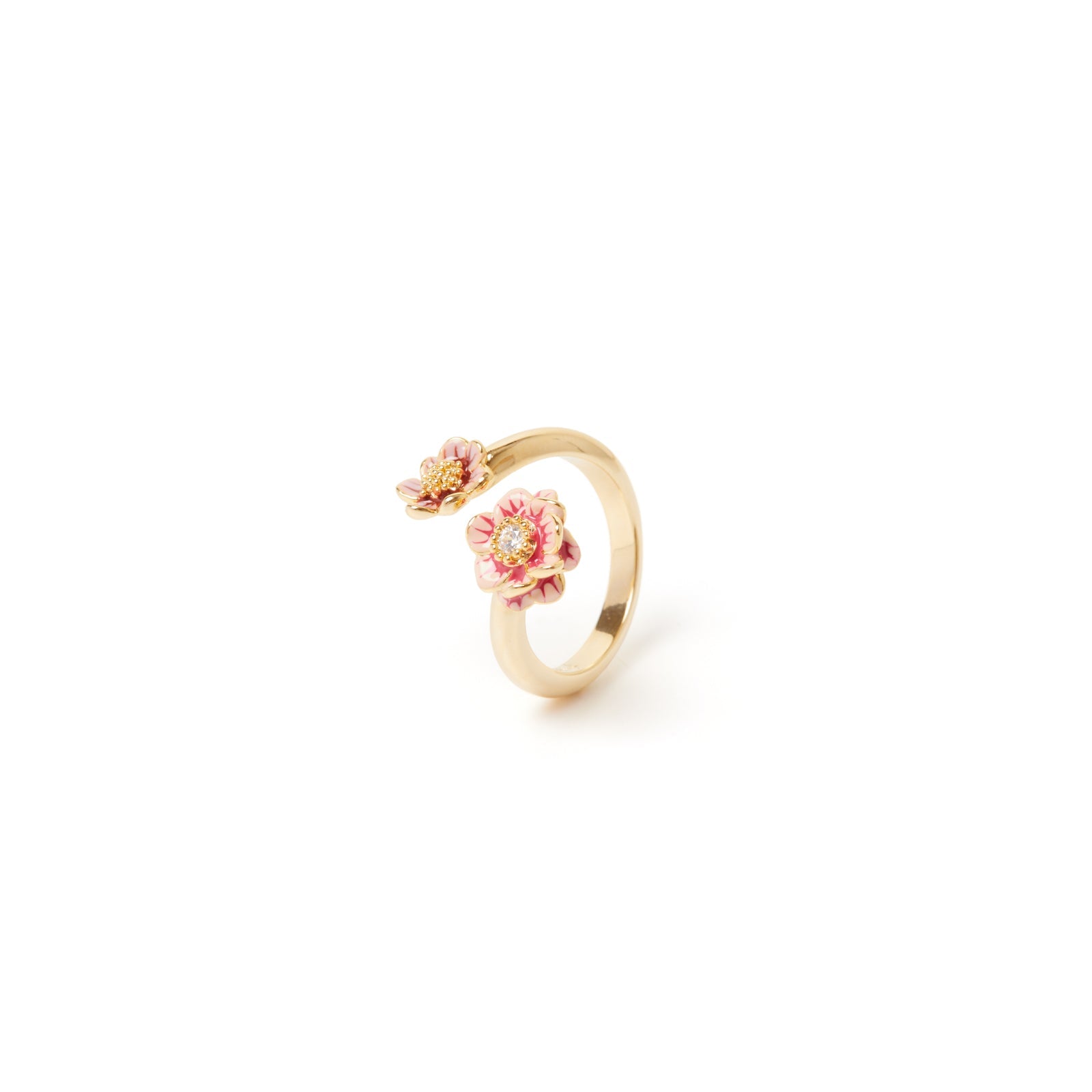 Anello a due fiori Hanami - Rosa - Sodini Bijoux