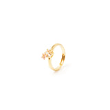 Ring with crystal and little flower Hanami - Pink - Sodini Bijoux