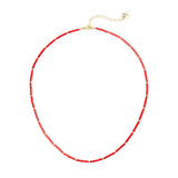 Short necklace beads small cylinder Juicy - Red - Sodini Bijoux