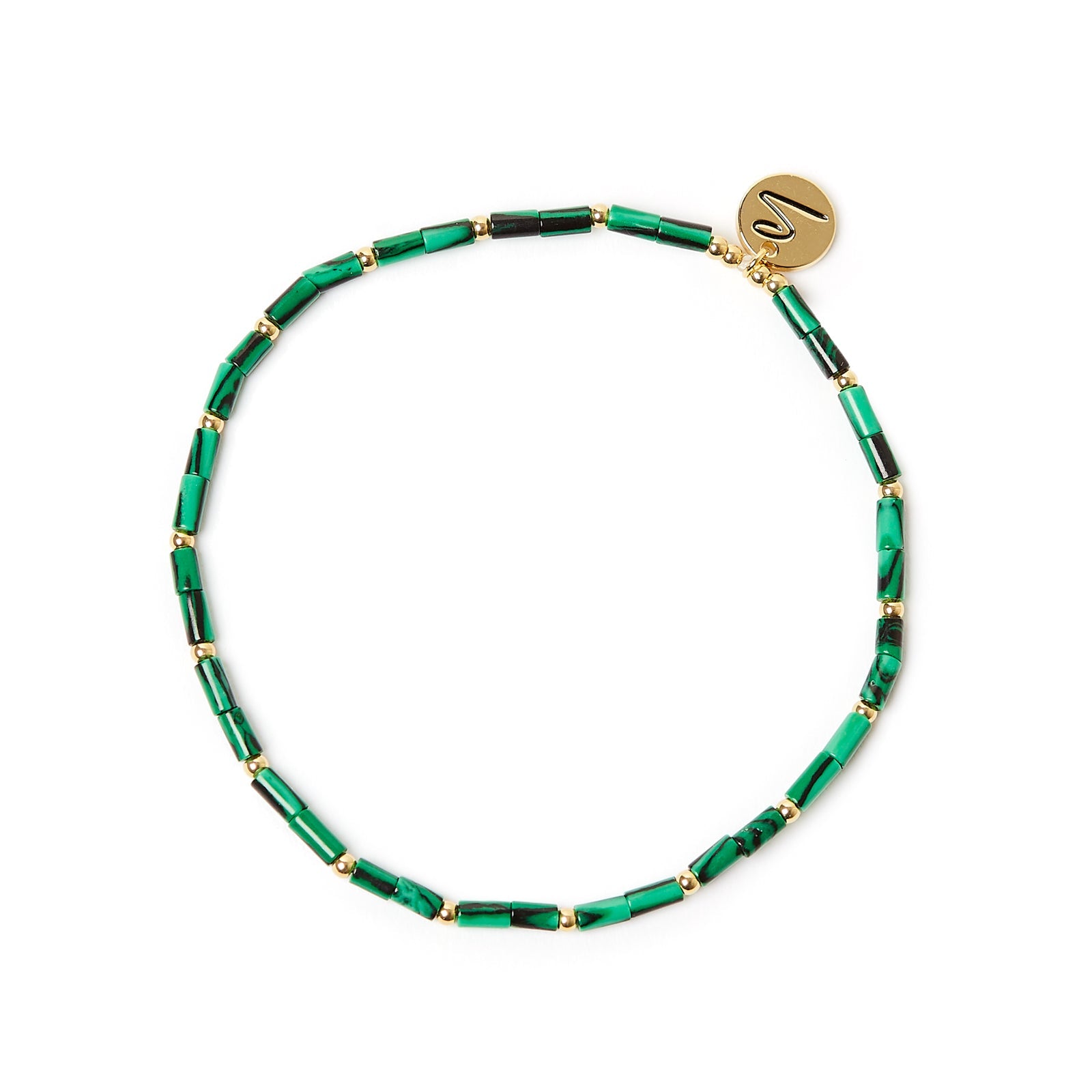 Bracciale elastico beads cilindretto Juicy - Verde - Sodini Bijoux